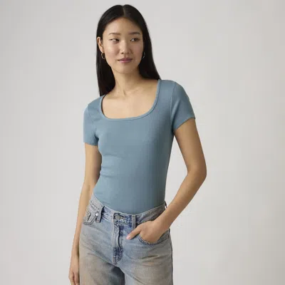 Levi's Garment Dye Essential Square Neck T-shirt In Blue