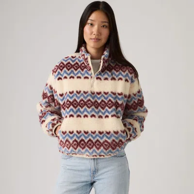 Levi's Gemma Sherpa 1/4 Zip Sweatshirt In Multi