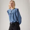 Levi's Gianna Long Sleeve Blouse In Blue
