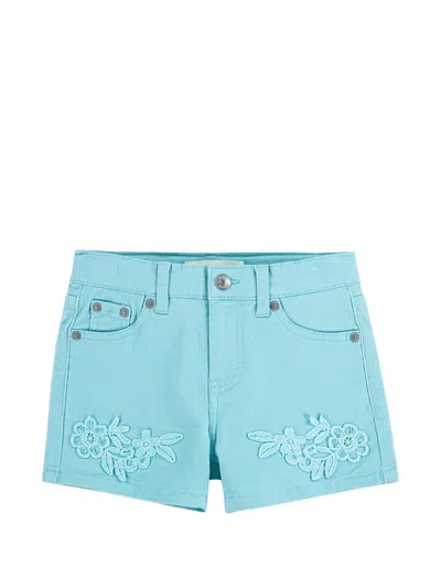 Levi's Kids' Girlfriend Embroidered Shorts In Blue
