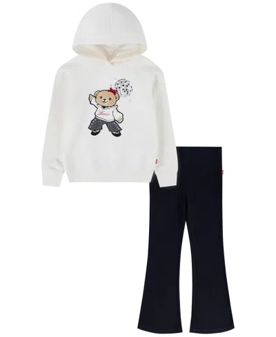 Levi's Kids' Girls' 4-16 Hoodie And Flared Pants, 2-piece Set In Multi
