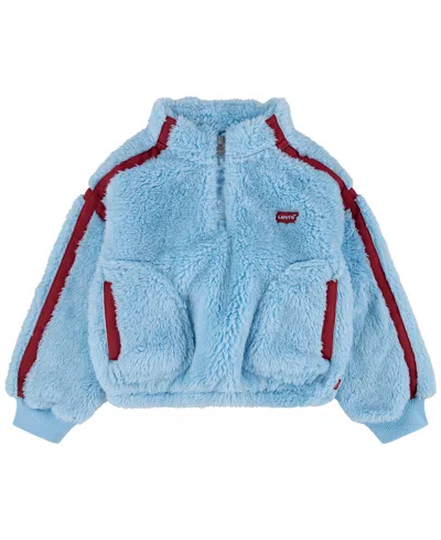 Levi's Kids' Girls' 4-16 Sherpa Half Zip Pullover In Angel Falls
