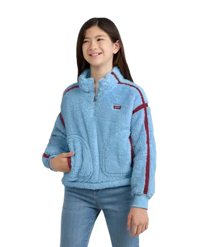 Levi's Kids' Girls' 4-16 Sherpa Half-zip Pullover In Angel Falls