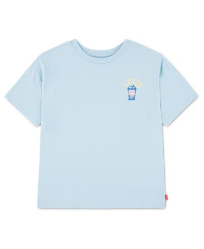 Levi's Kids' Girls' 4-6x Boba Oversized Short-sleeve T-shirt In Blue