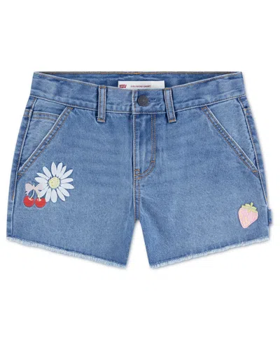 Levi's Kids' Girls' 7-16 Applique Girlfriend Shorts In Blue