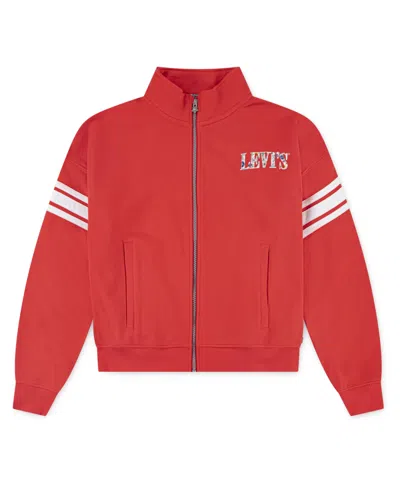 Levi's Kids' Girls 7-16 Collegiate Full-zip High-collar Jacket In Red