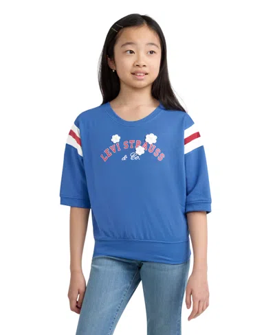 Levi's Kids' Girls' 7-16 Embroidered Crewneck Sweatshirt In Blue