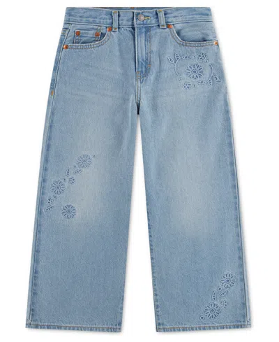 Levi's Kids' Girls' 7-16 Embroidered High Rise Baggy Jeans In Blue