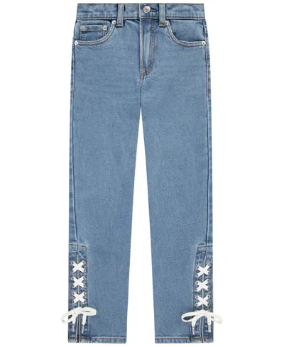Levi's Kids' Girls' 7-16 Lace Up High Rise Straight Jeans In Blue
