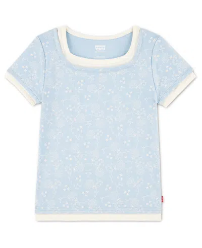 Levi's Kids' Girls' 7-16 Layered Short-sleeve Top In Blue