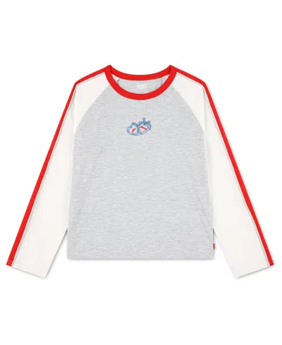 Levi's Kids' Girls' 7-16 Long-sleeve Baseball T-shirt In Red