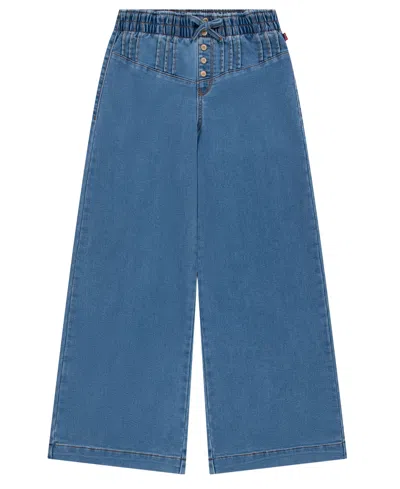 Levi's Kids' Girls 7-16 Pull On Pintuck Wide Dobby Pants In Blue