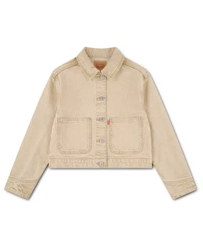 Levi's Kids' Girls' 7-16 Studded Denim Trucker Jacket In Brown