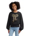 Levi's Girls Meet And Greet Ribbed Crewneck Long Sleeve T-shirt In Black