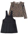 Levi's Girls Toddler 2t-4t 2-piece Leopard-printed Top And Pleated Skirtall Set In Multi
