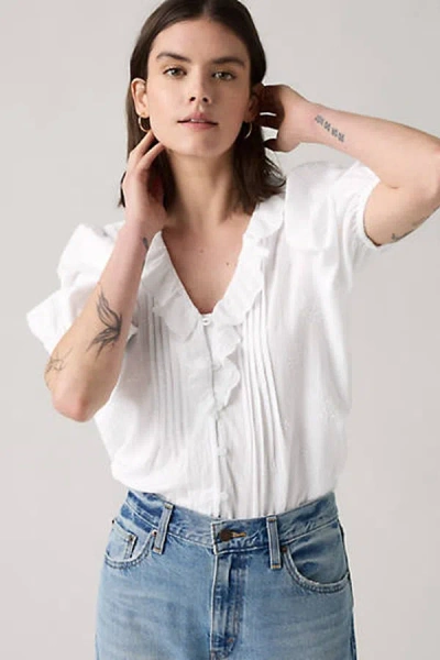 Levi's Giselle Ruffle Blouse In White