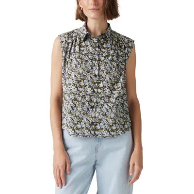 Levi's Gracen Blouse Top Women's Multi Lillian Floral Button Front Pall528
