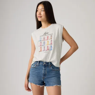 Levi's Graphic Boxy Tank Top In Neutral