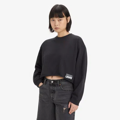 Levi's Graphic Carla Raw Cut Crewneck Sweatshirt In Black