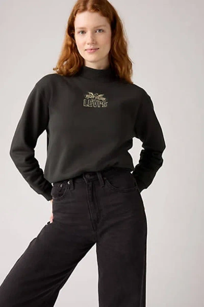 Levi's Graphic Collins Mockneck Sweatshirt In Black