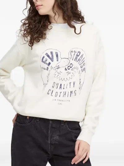 Levi's Graphic Crew-neck Sweater In White