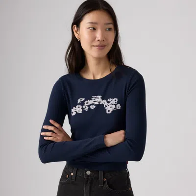 Levi's Graphic Essential Long-sleeve Baby Tee T-shirt In Blue