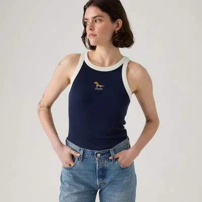 Levi's Graphic Essential Racer Tank In Blue
