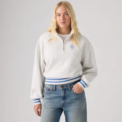 Levi's Graphic Everyday Quarter Zip Sweatshirt In Gray