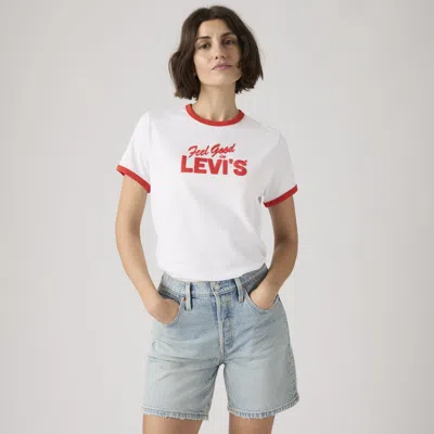Levi's Graphic Favorite Ringer Tee In White