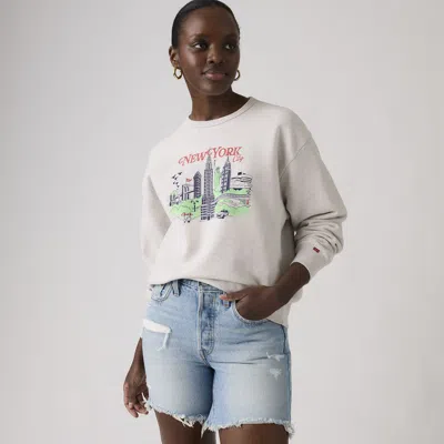 Levi's Graphic Heritage Crew Sweatshirt In White