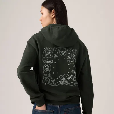 Levi's Graphic Heritage Hoodie In Green
