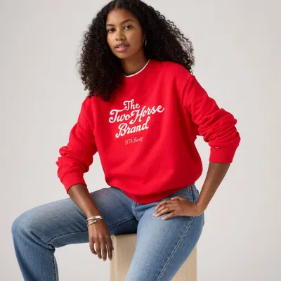 Levi's Graphic Heritage Sport Crewneck Sweatshirt In Red