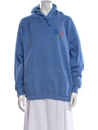 Pre-owned Levi's Graphic Print Crew Neck Hoodie In Blue