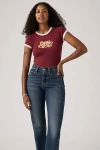 Levi's Graphic Riley Raglan Tee In Burgundy