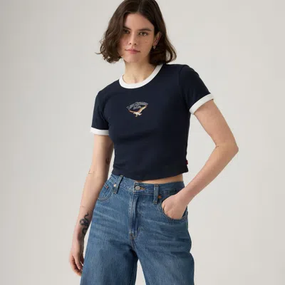 Levi's Graphic Ringer Mini T-shirt In Blue