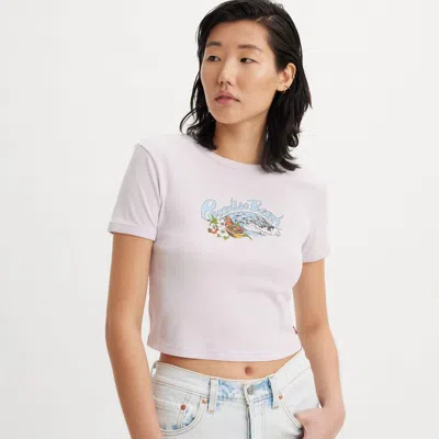 Levi's Graphic Ringer Mini T-shirt In Pink