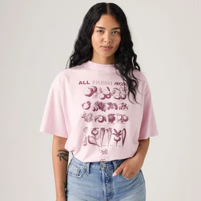 Levi's Graphic Short Stack T-shirt In Pink