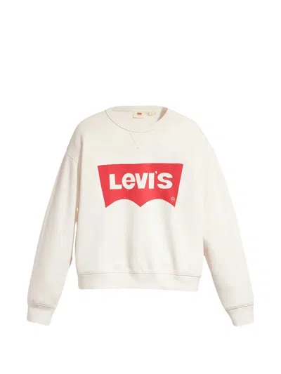 Levi's Graphic Signature Crew Logo-print Sweatshirt In Neutral