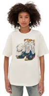 Levi's Graphic Tabor Tee Cowboy Boot And Hat Egret In Neutral