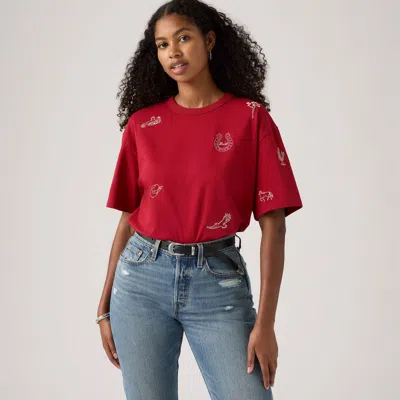 Levi's Graphic Tabor Tee T-shirt In Red
