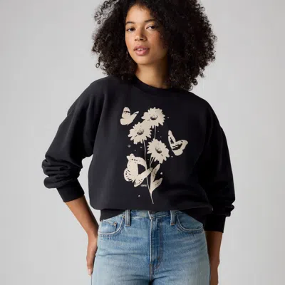Levi's Graphic Vintage Boxy Sweatshirt In Crew Hazy Daisy Anthracite