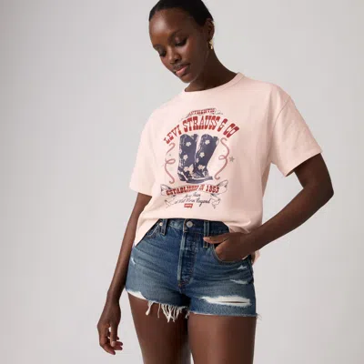 Levi's Graphic Vintage Short Sleeve Tee T-shirt In Pink