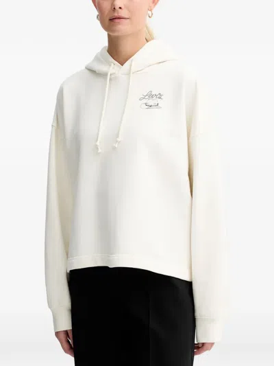 Levi's Graphic-print Drawstring Hoodie In Neutral