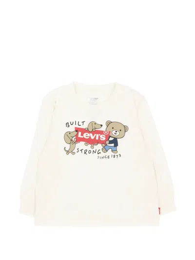 Levi's Babies' Graphic-print Long-sleeve T-shirt In White