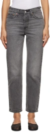 Levi's Gray Wedgie Straight Fit Jeans In Well Worn