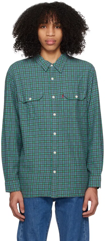 Levi's Green & Blue Jackson Shirt In Green/blue