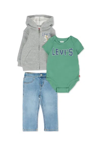 Levi's Green Suit For Baby Boy With Logo In Multi