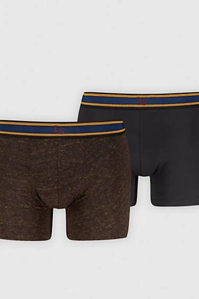 Levi's Grunge Check Boxer Brief 2 Pack In Brown