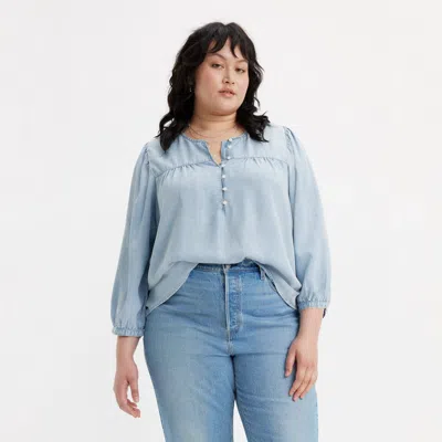 Levi's Halsey Blouse (plus Size) In Blue