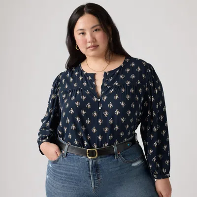 Levi's Halsey Blouse (plus Size) In Blue